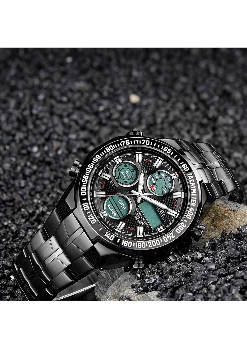 HALEI Harley Men's Simple Sports Style Quartz Watch - with Date, 30M Water Resistant, Business Casual Multifunctional Watch - Image 2