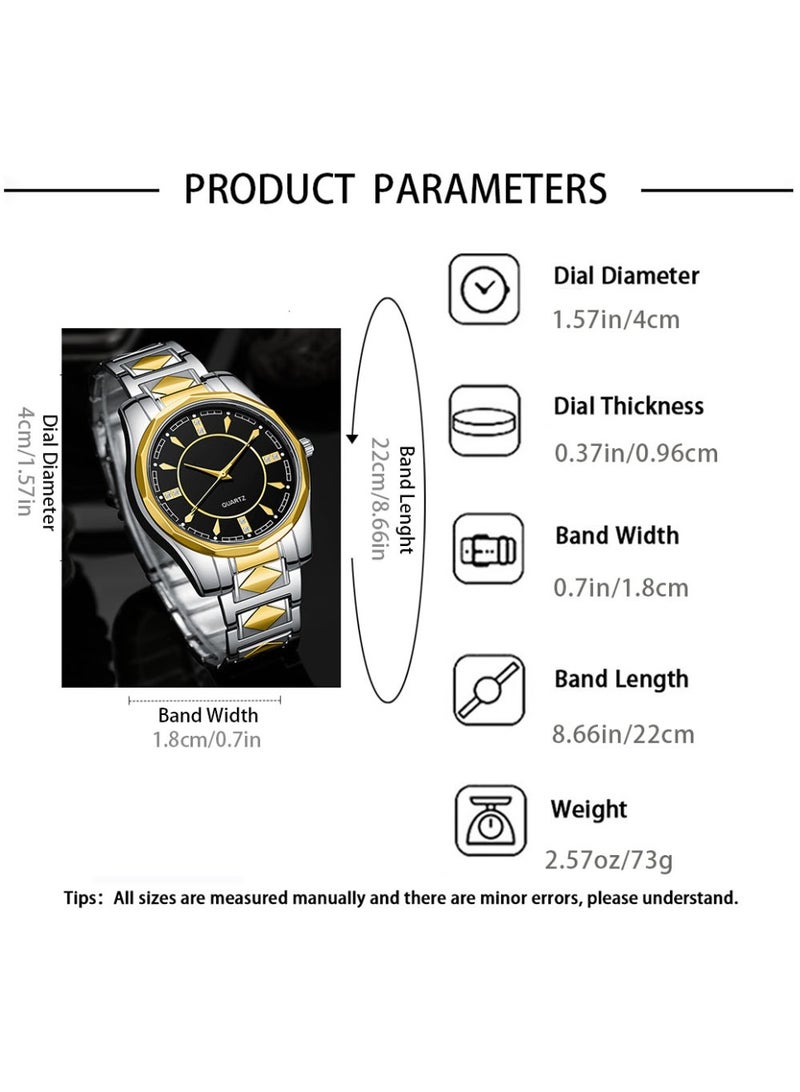 6PCS watch combination set, stainless steel quartz watch, suitable for his perfect birthday present. - Image 2