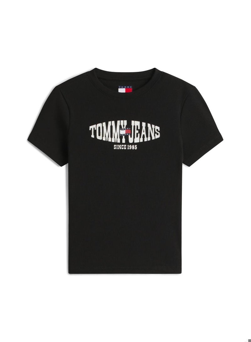 TOMMY JEANS Wavy Flag Ribbed Slim T-Shirt - Image 5