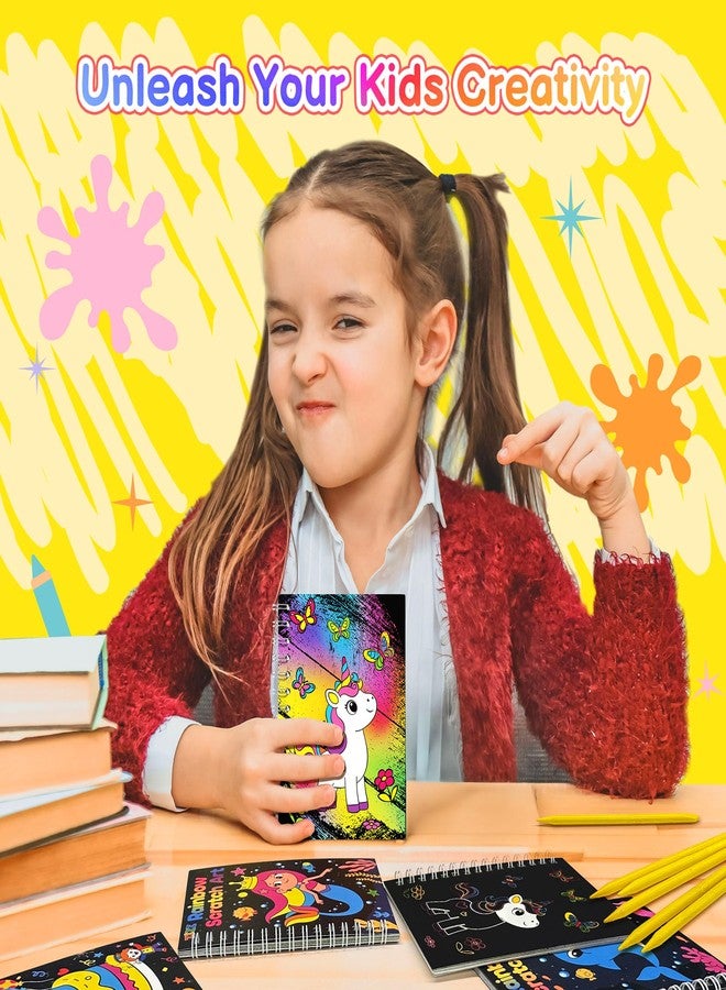 ZIZZ Rainbow Scratch-Paper Party Favors Kids: 24Packs Art Craft Christmas Gift for Girls Boys Bulk Party Supplies Toy Scratch Art Goodie Bag Stuffers Classroom Prizes Student School Stocking Stuffers - Image 5