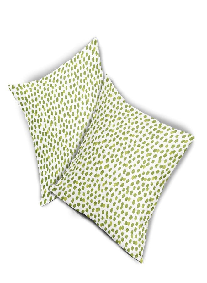 Anyako Boho Sage Green and White Pillowcase Set of 2 Green Boho Throw Pillows Square 18x18 Inch Bohemian Polka Dot Spring Pillow Cushion Covers Farmhouse Decor for Home Living Room Bed Couch Sofa Outdoor - Image 3
