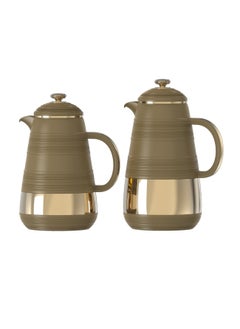 1.0L + 0.7L Vacuum Flask Set – 2PC, Dark Brown, Double-Wall Insulated, Leak-Proof Thermos for Hot & Cold Beverages