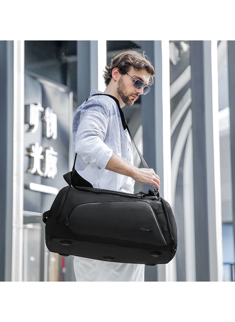 MARK RYDEN - MARK RYDEN 8206 Gym Bag-Backpack, 27 Liters, All Black Water-Resistant Ultra Bag with Multipurpose of Use: Gym, Travel, Workout, Hand Luggage, Duffle Bag With Shoe Pocket & Waterproof Pocket - Image 1