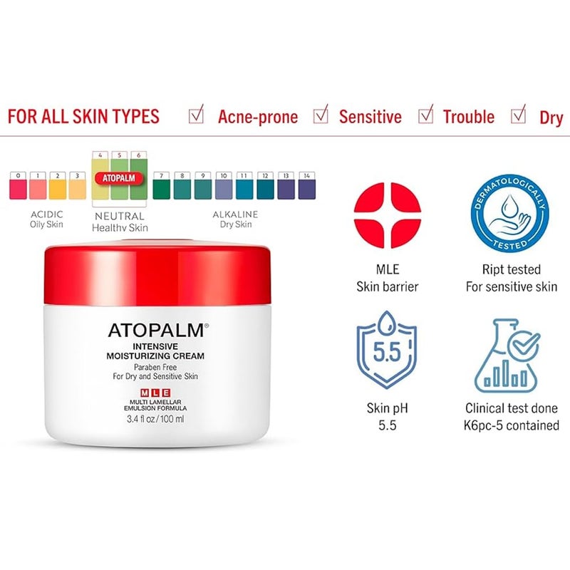ATOPALM | Intensive Moisturizing Cream | Face & Body Moisturizer | For Dry & Sensitive Skin | Paraben-Free Lotion | Replenishes Hydration | Skin Barrier Repair | Korean Skin Care | 3.4 fl oz (100ml) - Image 5