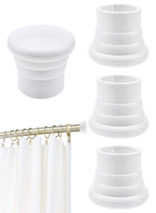 Capiant 4 PACK Window Curtain Rod Cap, White Plastic Curtain Pole End Plug Caps, Curtain Rod Ends Decorative Cap for 28mm/ 1.13inch Diameter Curtain Rods - Image 1