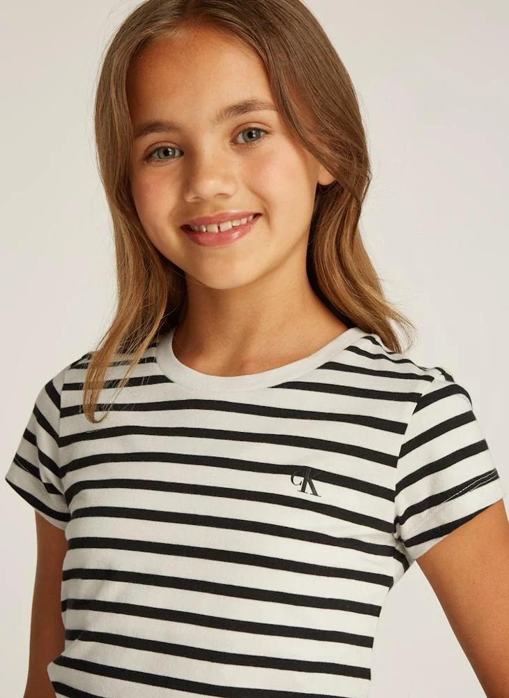 كالفن كلاين جينز Youth 2 Pack Stripe Slim T-Shirt