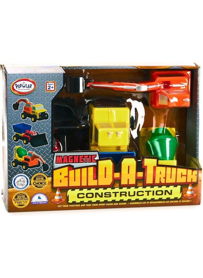 Popular Playthings Magnetic Build-A-Truck Construction Magnetic Toy Play Set, 5 Pieces  - Image 1