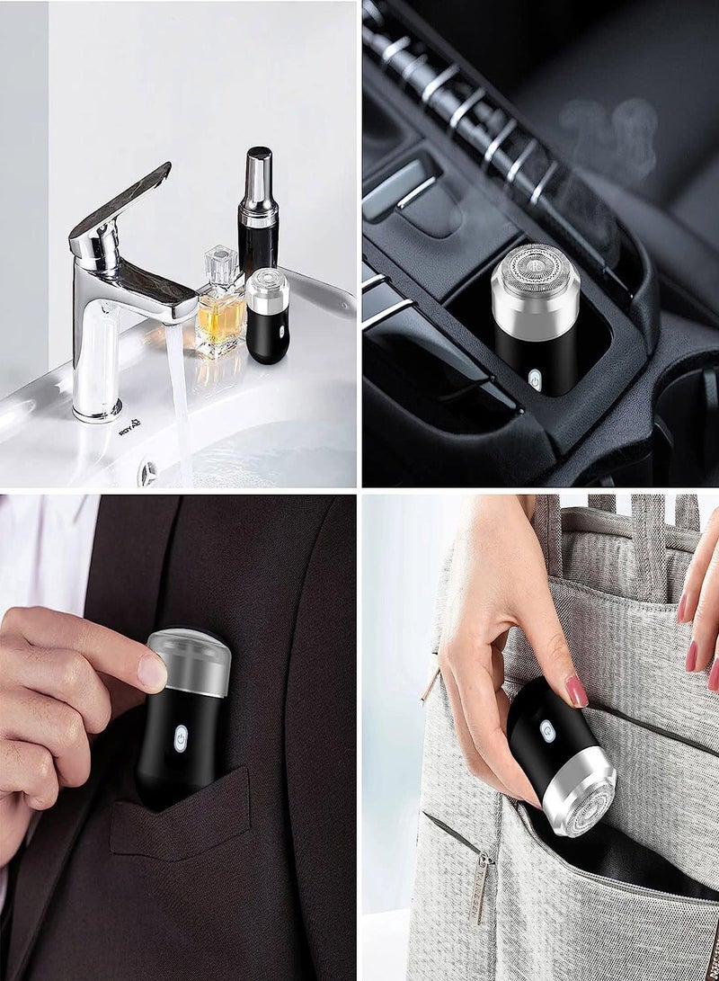 Excefore براية كهربائية بحجم الجيب، ماكينة حلاقة صغيرة محمولة، ماكينة حلاقة للسفر، براية كهربائية صغيرة، شحن سهل، استخدام بزر واحد، مناسبة للاستخدام في المنزل، السيارة، والسفر، ماكينة حلاقة للسفر، مقاومة للماء IPX7 - Image 3