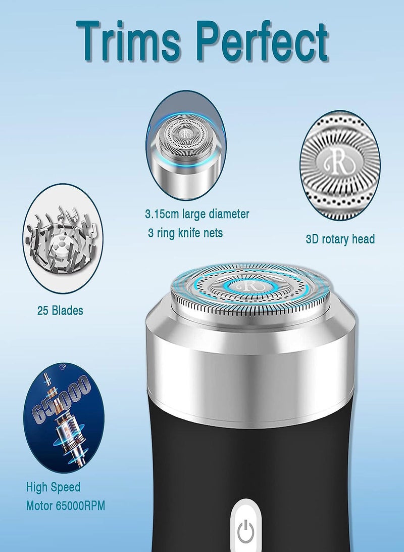 Excefore براية كهربائية بحجم الجيب، ماكينة حلاقة صغيرة محمولة، ماكينة حلاقة للسفر، براية كهربائية صغيرة، شحن سهل، استخدام بزر واحد، مناسبة للاستخدام في المنزل، السيارة، والسفر، ماكينة حلاقة للسفر، مقاومة للماء IPX7 - Image 5