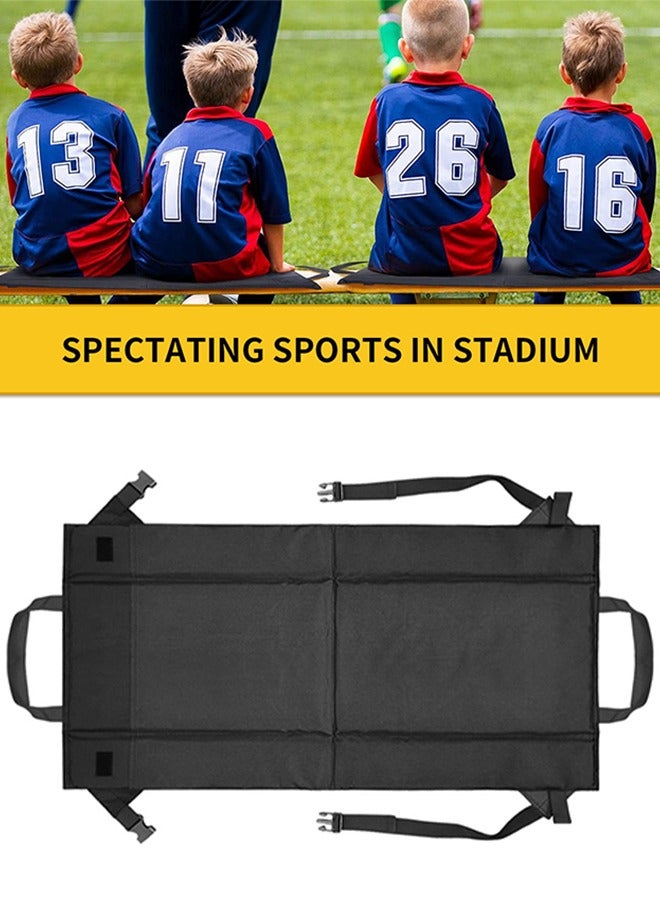 DUNISO Stadium seat cushion, outdoor folding soft cushion floor chair, 600D Oxford cloth waterproof backpack chair, with back support and handle and storage bag, suitable for sports events, camping, beach, fishing, black - Image 4