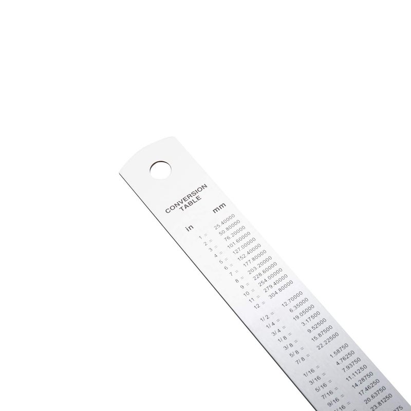 Deli 8463 Metal Ruler, 30 Cm Scale, Silver - Image 2