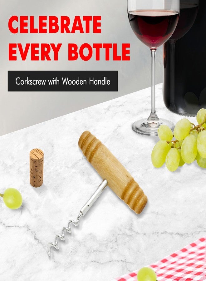 Chef Craft Select Corkscrew with Wooden Handle, 4 inch, Natural - Image 2