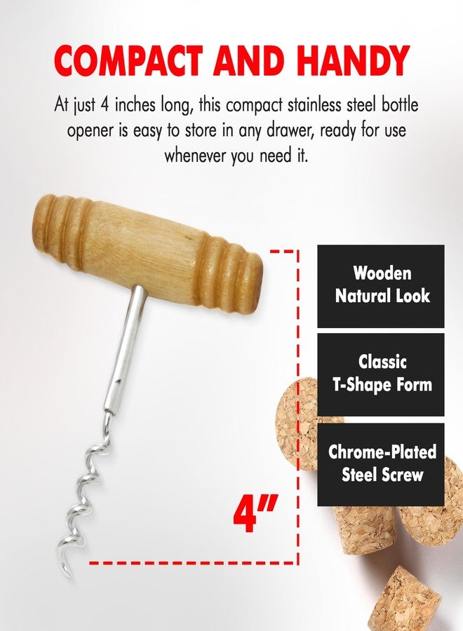 Chef Craft Select Corkscrew with Wooden Handle, 4 inch, Natural - Image 4