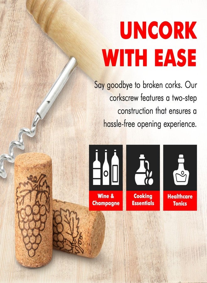 Chef Craft Select Corkscrew with Wooden Handle, 4 inch, Natural - Image 3