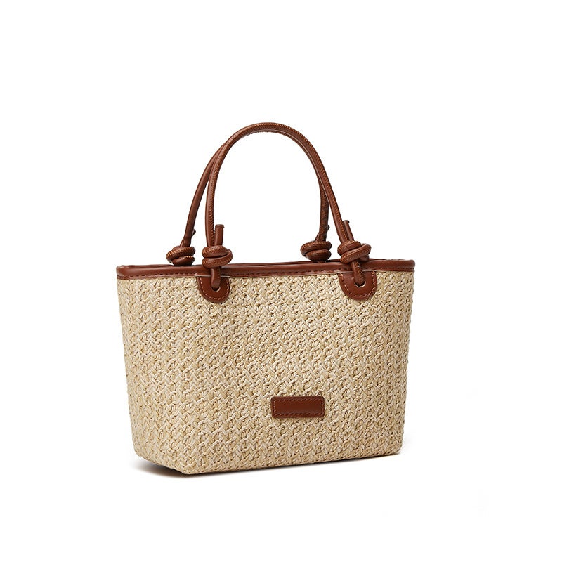 Beach Style Hand-Held Woven Small Bag For Women New Summer Shoulder Crossbody Bag Vegetable Basket Bucket Straw - Image 4