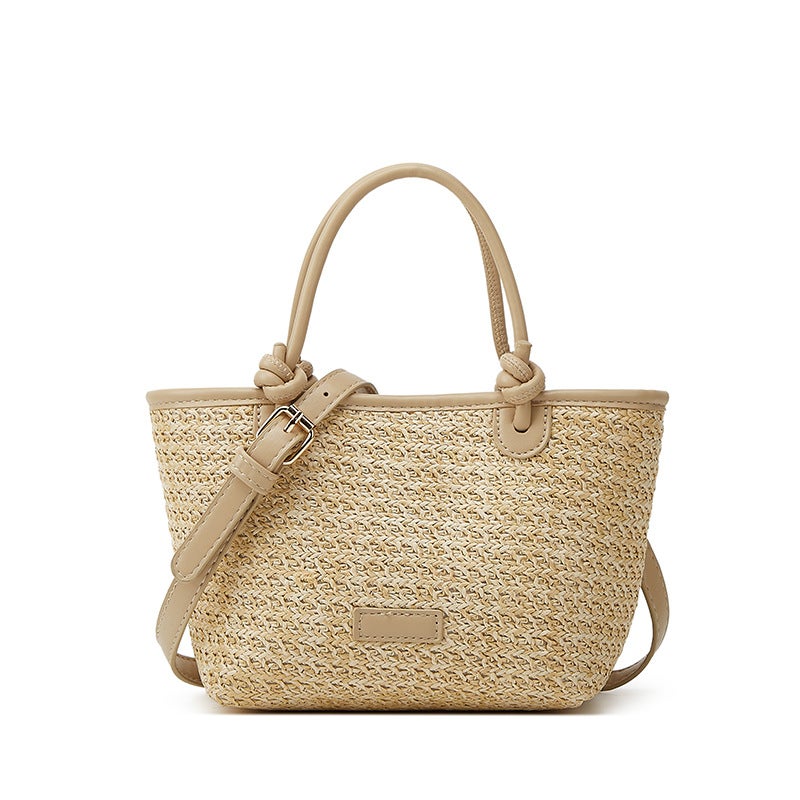 Beach Style Hand-Held Woven Small Bag For Women New Summer Shoulder Crossbody Bag Vegetable Basket Bucket Straw - Image 5