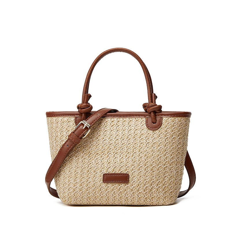 Beach Style Hand-Held Woven Small Bag For Women New Summer Shoulder Crossbody Bag Vegetable Basket Bucket Straw - Image 2