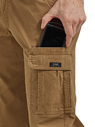 Wrangler Authentics Men's Relaxed Fit Stretch Cargo Pant, Kangaroo, 32W x 30L - Image 2