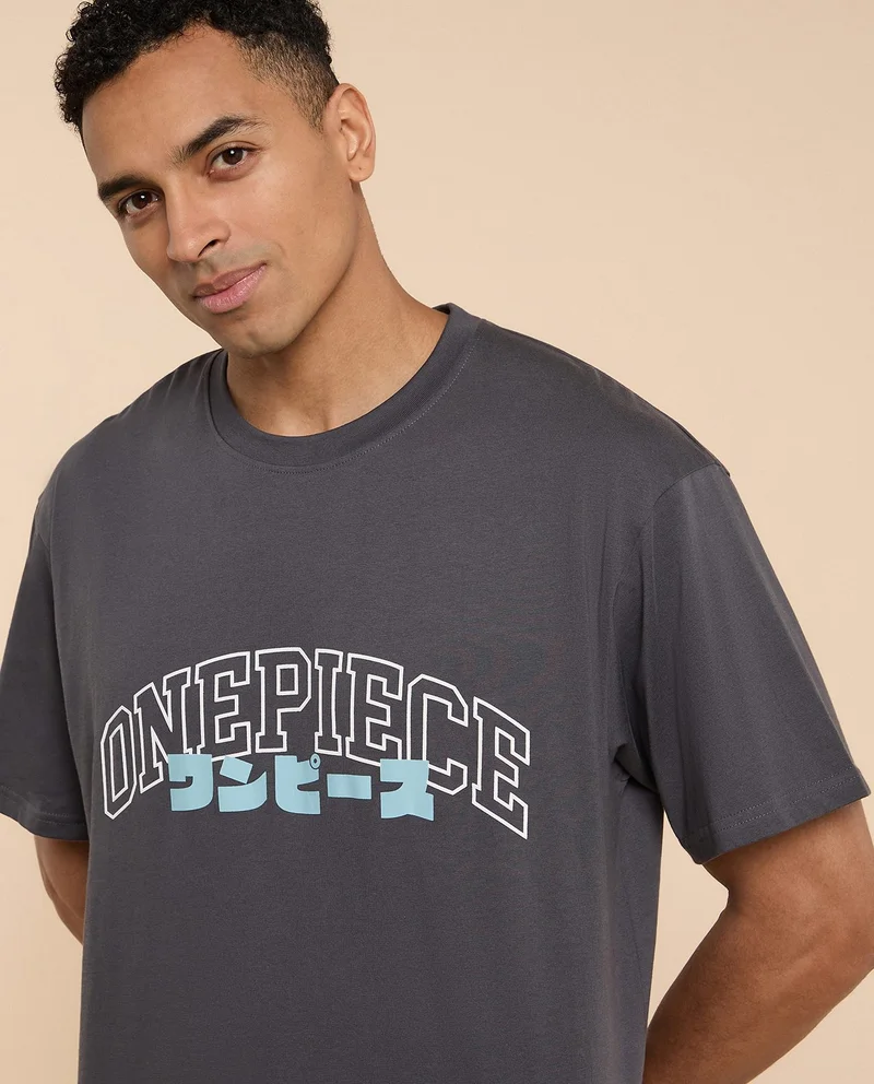 R&b Printed T-Shirt with Crew Neck and Short Sleeves