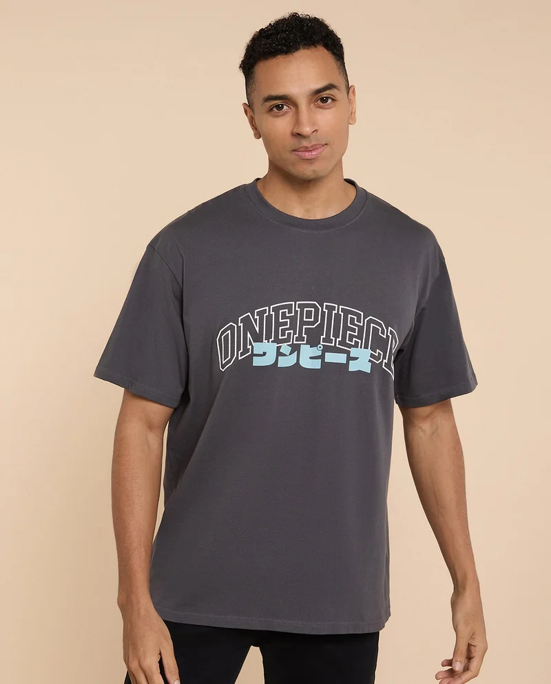 R&b Printed T-Shirt with Crew Neck and Short Sleeves