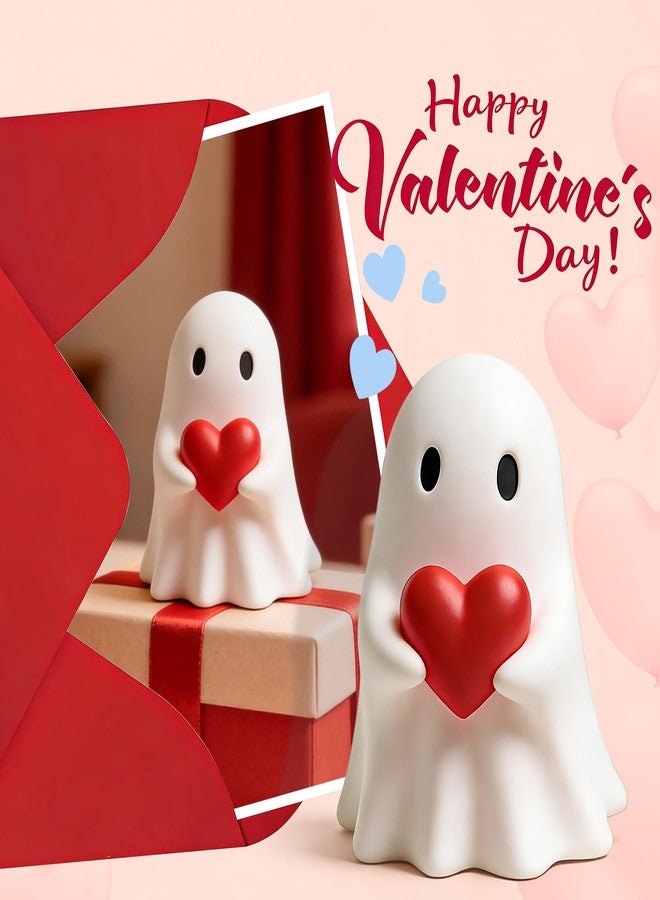 donciety Ghost Figurine Ghost Decor, Funny Ghost Statue Valentine Day Ghost Figurine Ghost Statue Cute Decoration for Gift Props Tabletop Home Decor Best Gifts for Valentine's Day Anniversary Weddings - Image 4