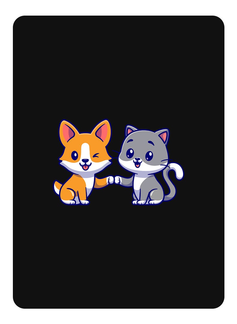 Theodor Protective Flip Case For Samsung Galaxy Tab A8 10.5 (2021) With Trifold Stand Auto Wake Sleep Shockproof Cover Cat and dog friendship - Image 1