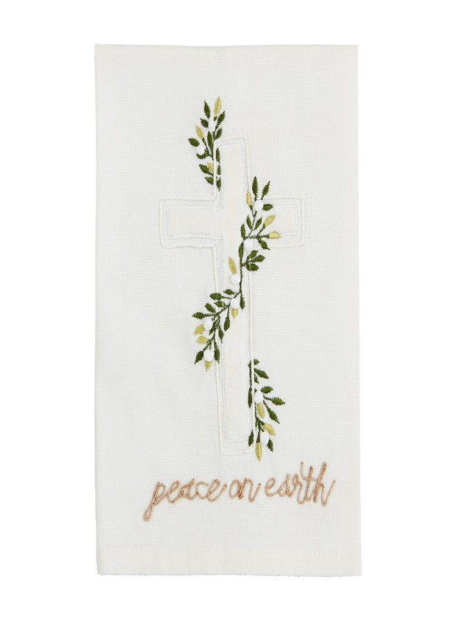 مد باي منشفة مزينة بتطريز عيد الميلاد من مود باي، على شكل صليب، 21 بوصة × 14 بوصة