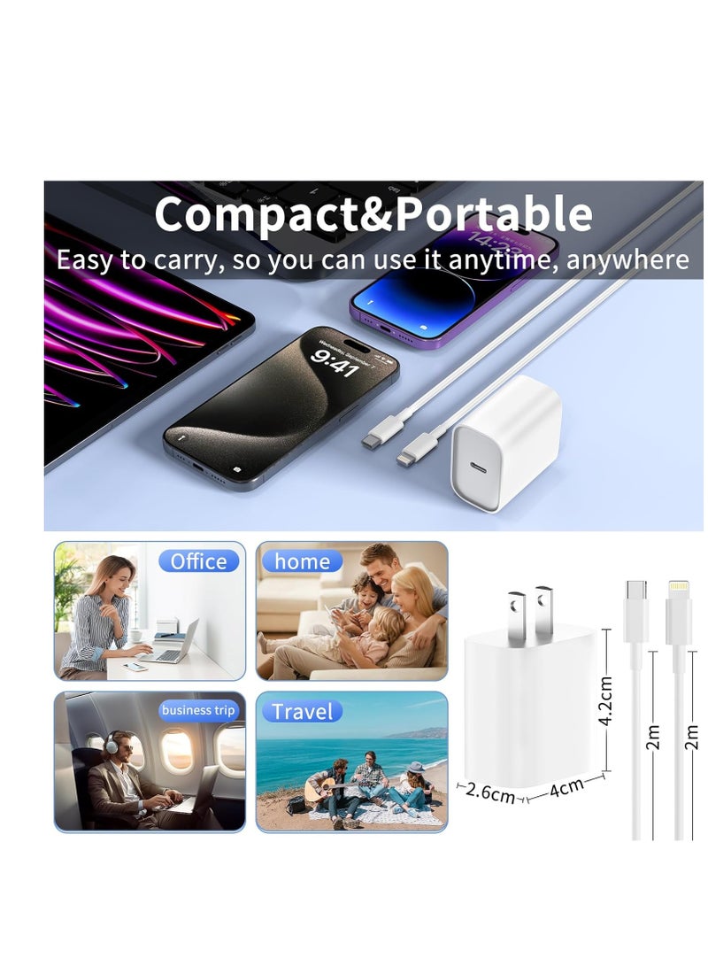USB C Charger for iPhone 14 13 12 11 Charger 【MFi Certified】 3Pack 20W USB C Fast Charger Plug Power Adapter with 6FT Type C to Lightning Cable for iPhone 14/13/12/11 Pro/Pro Max/XS Max/XS/XR/X/SE/8 - Image 5