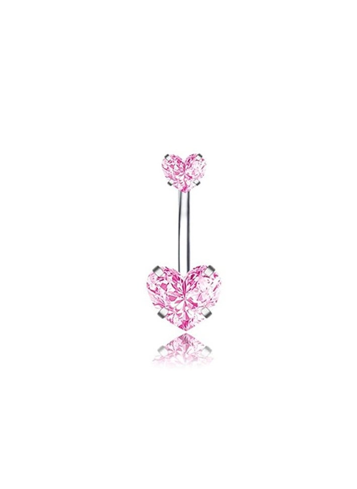 Generic - 5 pcs pink piercing jewelry set stainless steel butterfly  navel rings fashion crystal Belly Ring for girls fashion  Belly Button Rings for women party gifts - Image 1