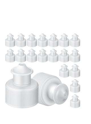 60 Pack Push Pull Caps for Bottles 28 mm Plastic Water Bottle Cap Sports Replacement Tops Sport Lid Caps, White - pzsku/ZA48C9111B7BE2D764FB7Z/45/_/1697256454/19a00762-7b01-43b6-a10c-72cdb8b24c24