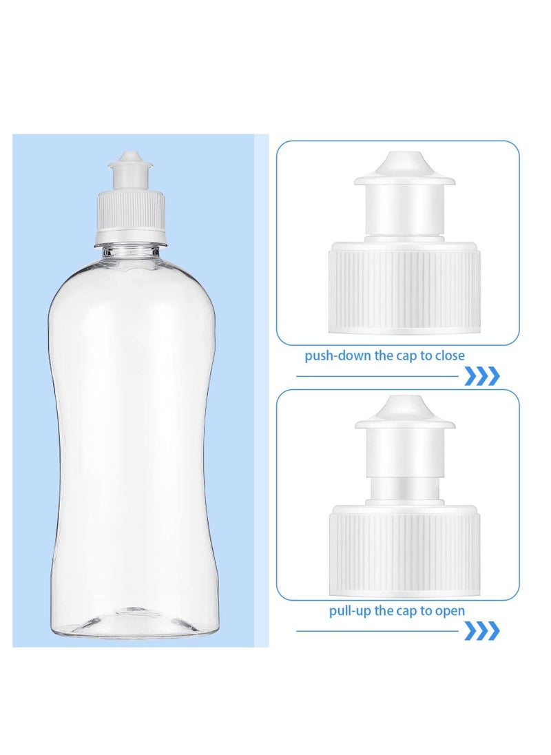 NIBEMINENT - 60 Pack Push Pull Caps for Bottles 28 mm Plastic Water Bottle Cap Sports Replacement Tops Sport Lid Caps, White - Image 1