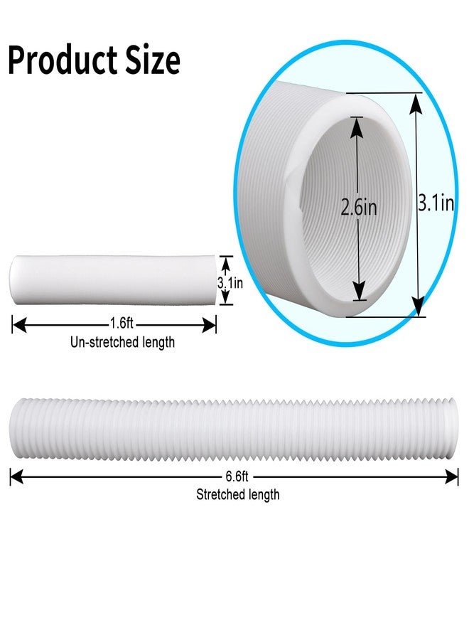 Prestantious Extra Flexible Pipe for Prestantious 3”Downspout Extender Pipe, 2.6 inches ID, Pipe Stretched Length 6.6ft, White - Image 2