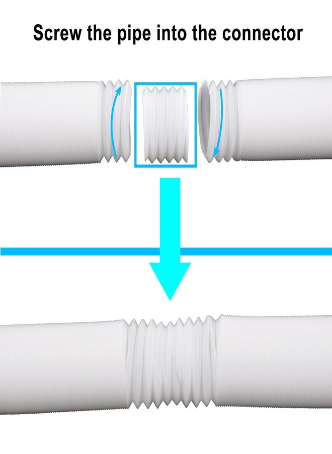 Prestantious Extra Flexible Pipe for Prestantious 3”Downspout Extender Pipe, 2.6 inches ID, Pipe Stretched Length 6.6ft, White - Image 3