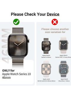 ELTRAZONE 🖤 (3 Pack) Case for Apple Watch Series 10 (46mm) – Built-in Thin HD Tempered Glass Screen Protector, Full Coverage Overall Protective Cover, Scratch-Resistant, Anti-Fingerprint, Easy Installation – Compatible with iWatch S10 2024 (Black)  - Image 2