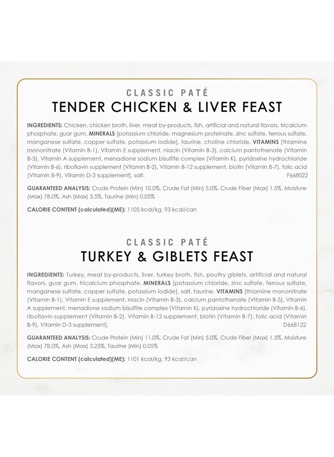 Fancy Feast - Poultry and Beef Feast Classic Pate Collection Grain Free Wet Cat Food Variety Pack - (Pack of 30) 3 oz. Cans - Image 1
