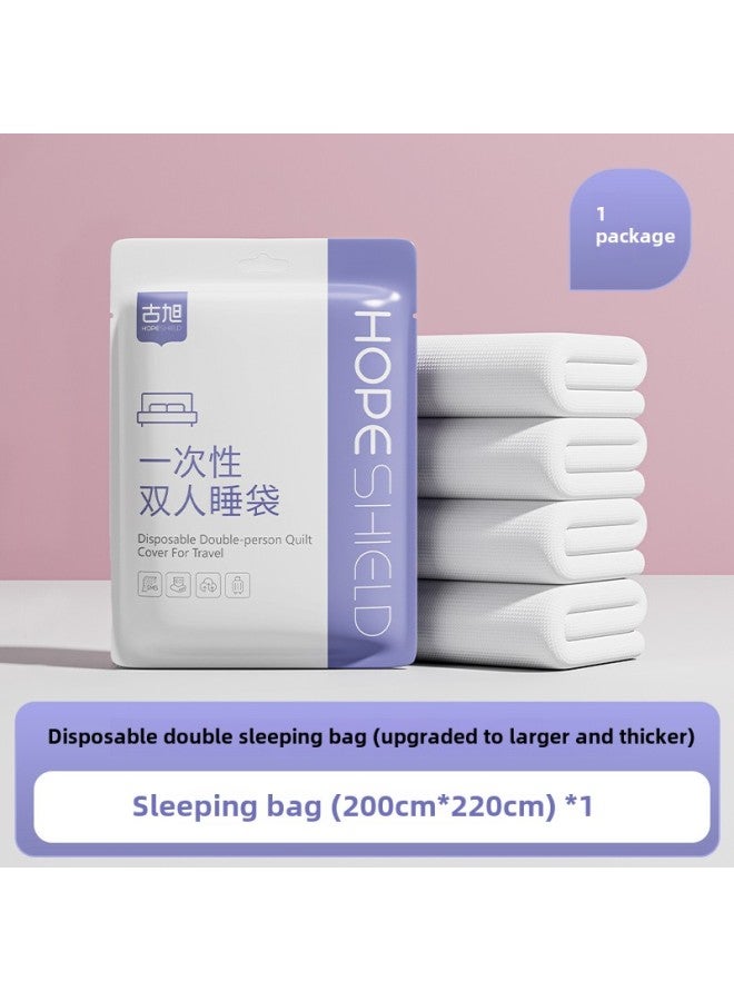 Hotel Travel Disposable Bed Sheet Quilt Cover Pillowcase Quilt Cover Four-piece Portable Dirty-isolated Thickened Travel Bedding-Color:Disposable Double Sleeping Bag - Image 1