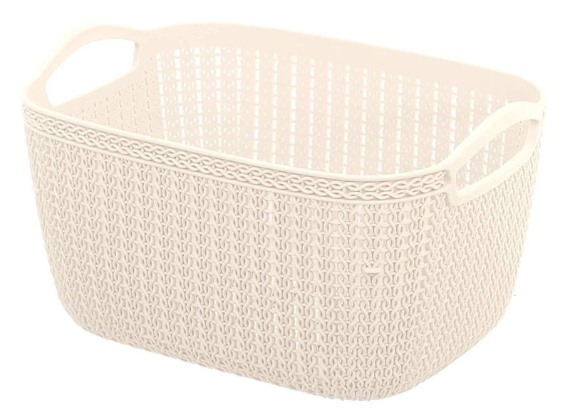 Kuber Industries Kuber Industries Unbreakable Plastic 3 Pieces Multipurpose Large Size Flexible Storage Baskets/Fruit Vegetable Bathroom Stationary Home Basket with Handles (Multi) -CTKTC37826  - Image 3