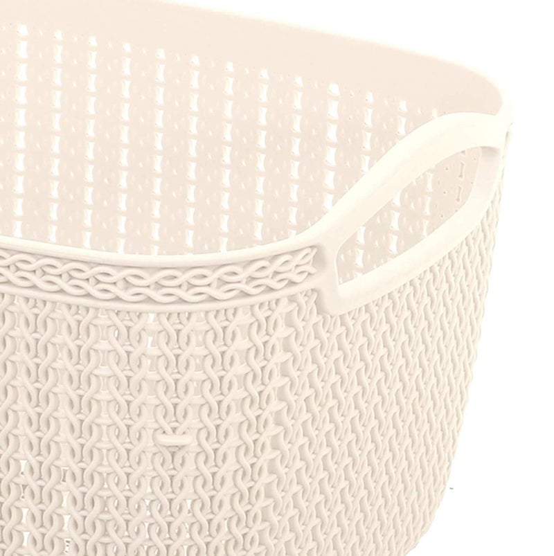 Kuber Industries Kuber Industries Unbreakable Plastic 3 Pieces Multipurpose Large Size Flexible Storage Baskets/Fruit Vegetable Bathroom Stationary Home Basket with Handles (Multi) -CTKTC37826  - Image 4