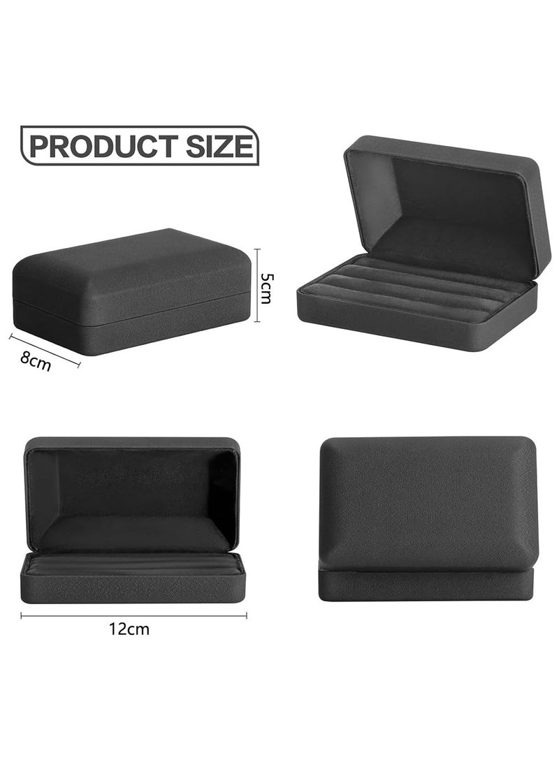 CMGTYYD Jewelry Rings Organizers,Ring Storage Boxes for Multiple Rings,Travel Ring Stud Earrings Holder Case,3 Slot Portable Ring Display Tray Case,Compact and Stylish Ring Holder Case Box-Black - Image 5