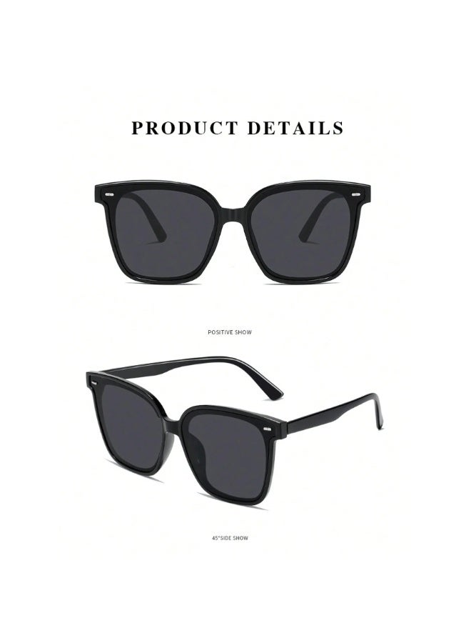 نظارات شمسية رجالية بإطار مربع - تصميم كلاسيكي عصري مع عدسات رمادية - نظارات حماية للاستخدام اليومي والعمل والسفر والأنشطة الخارجية - Image 3