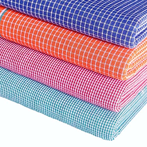 Mk weaves منشفة حمام قماش قطن 100% مجموعة من 4 ألوان متعددة (33" × 70" بوصة)، حجم XXX-كبير - Image 3