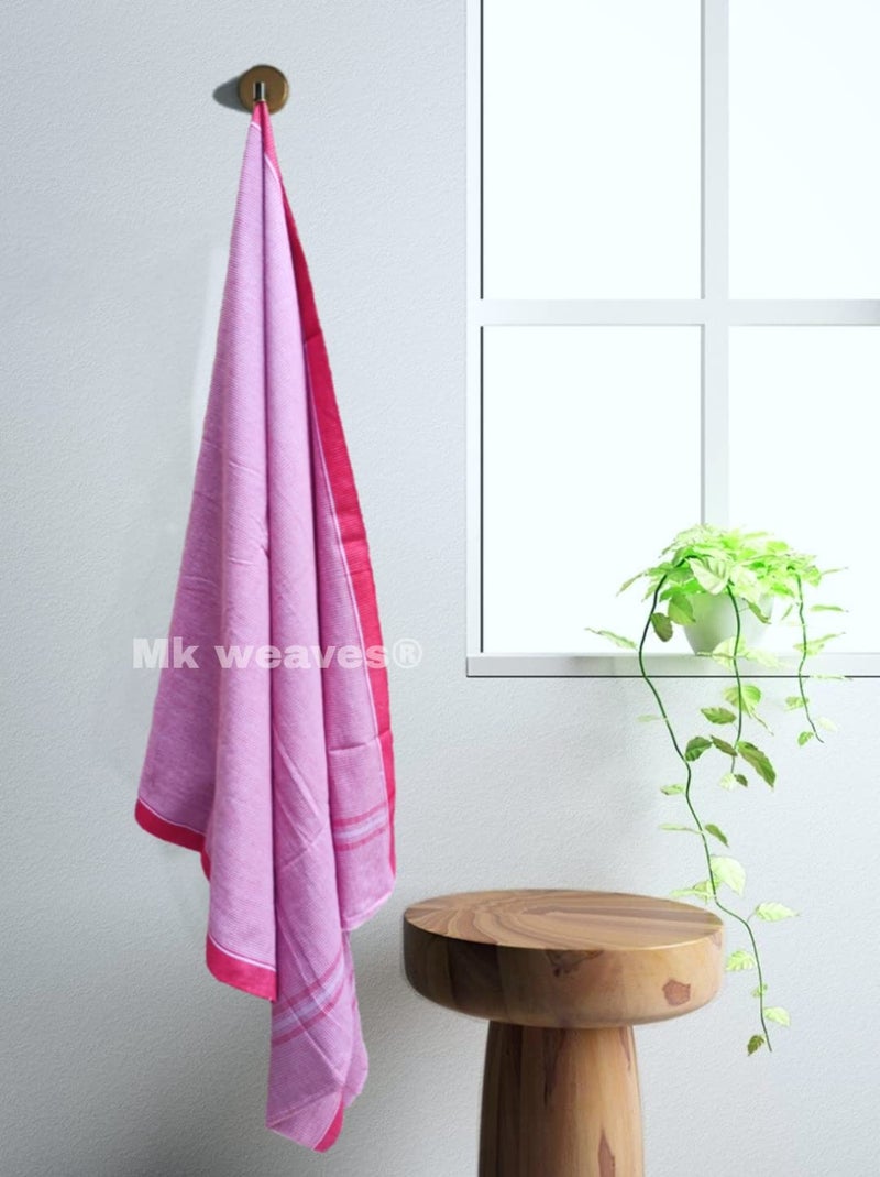 Mk weaves منشفة حمام قماش قطن 100% مجموعة من 4 ألوان متعددة (33" × 70" بوصة)، حجم XXX-كبير - Image 4