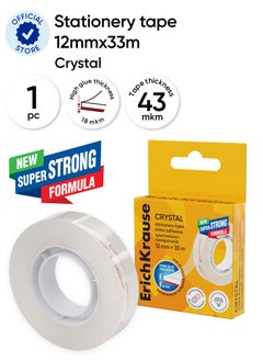 ErichKrause Stationery tape Crystal, highly transparent, 12mmx33m (box 1 pcs)  - Image 1