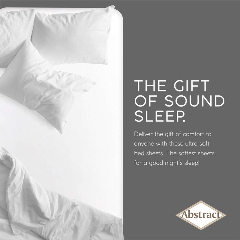Abstract Fitted Bed Sheet - Ultra Soft Jersey 100% Cotton Sheets - Fitted Bed Sheets Snug - Breathable Fabric - Deep Pockets Up to 12 Inch - White, 44"x75" - Image 5