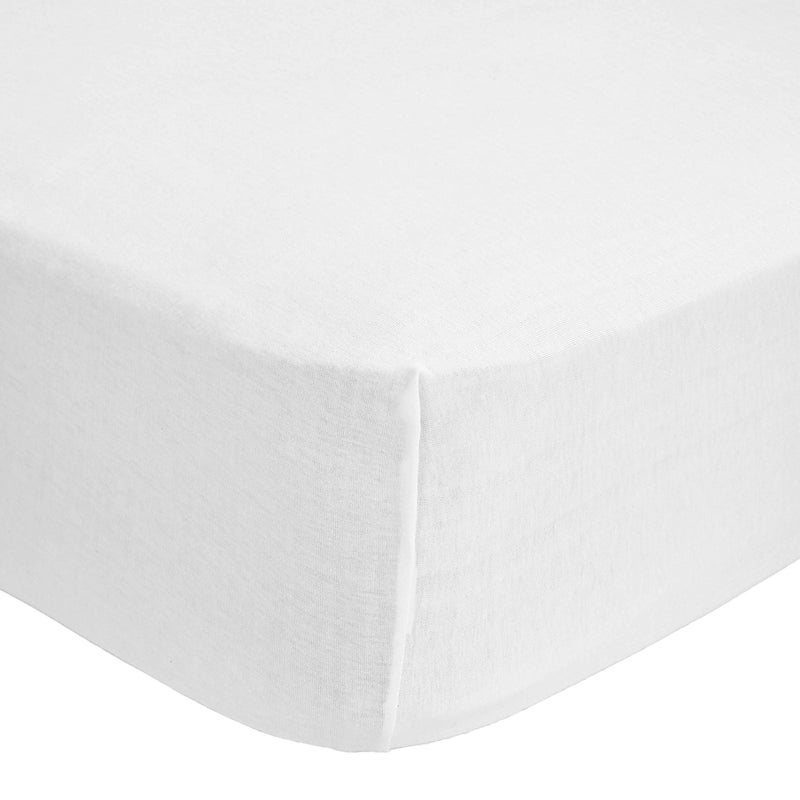 Abstract Fitted Bed Sheet - Ultra Soft Jersey 100% Cotton Sheets - Fitted Bed Sheets Snug - Breathable Fabric - Deep Pockets Up to 12 Inch - White, 44"x75" - Image 1