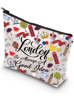 WCGXKO WCGXKO London Travel Gift London City Skyline London Is Always A Good Idea Zipper Pouch Makeup Bag (London Is bag) 