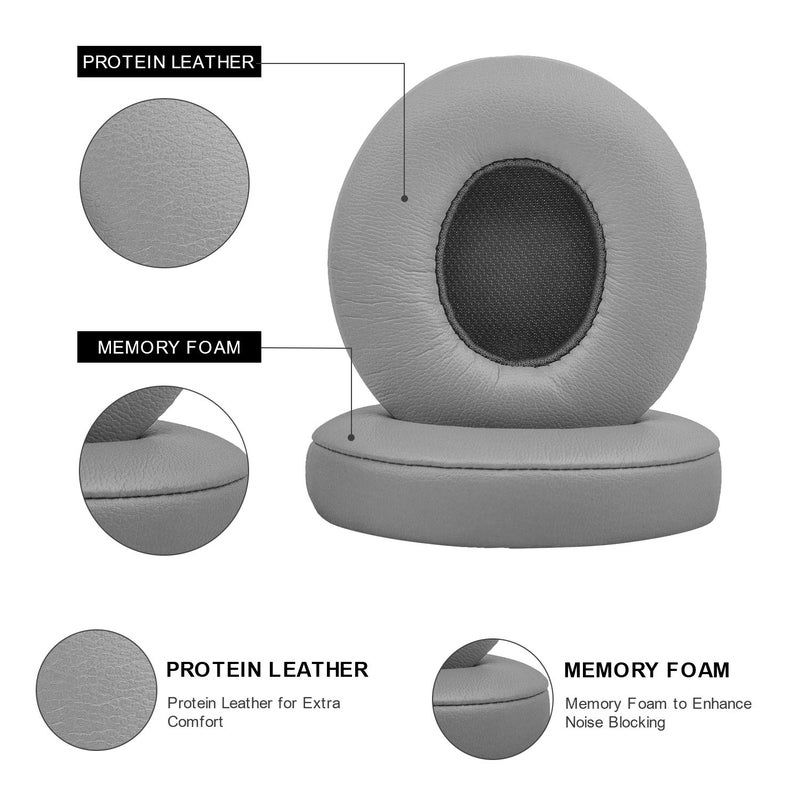 Link Dream Replacement Ear Pads for Beats Solo 2 & 3 - Memory Foam Earpads Cushion Cover for Wireless Headphones (Grey) - Image 4