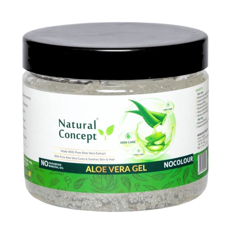 Natural Concept Aloevera Gel for Face Hair Skin 500gm Non Toxic Organic Aloevera Extracted White Gel Removes Pimples Instant Glow Removes Excess Oil Non Sticky Pack of 3 - Image 1