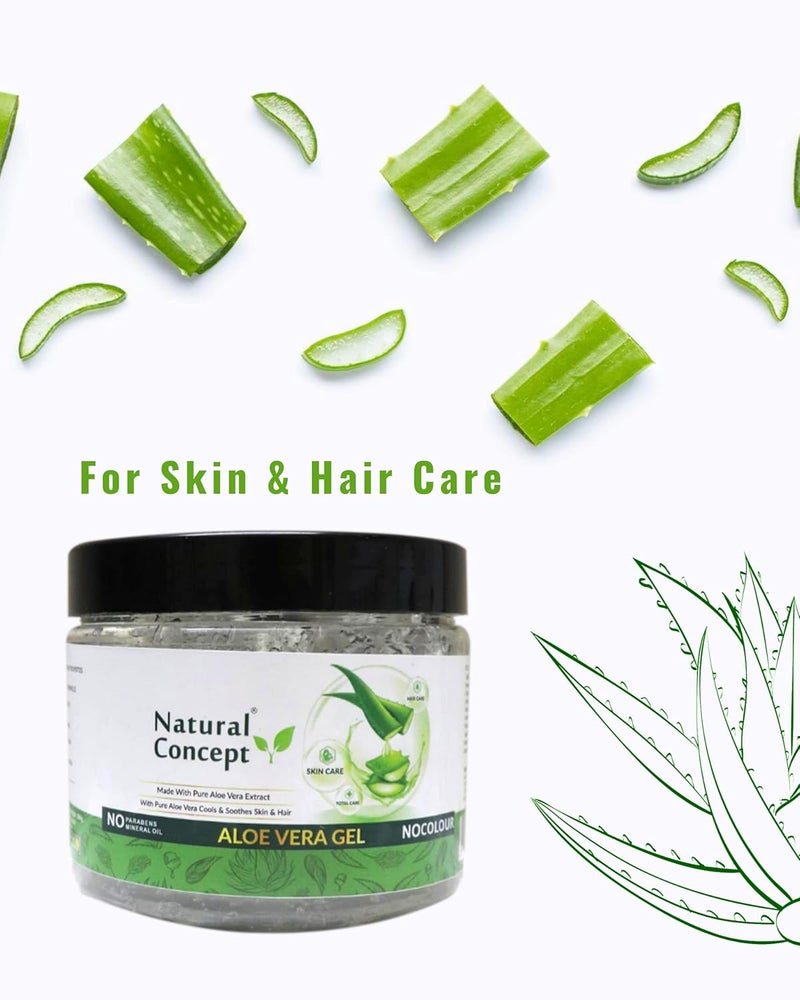 Natural Concept Aloevera Gel for Face Hair Skin 500gm Non Toxic Organic Aloevera Extracted White Gel Removes Pimples Instant Glow Removes Excess Oil Non Sticky Pack of 3 - Image 3