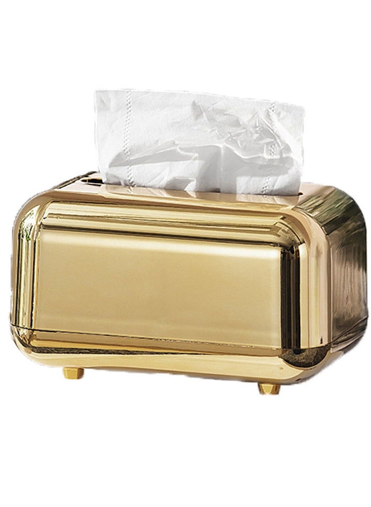 Light Luxury Tissue Box Holder Magnetic Bottom Gold-plated With Spring Tissue Holder Gold - Image 2